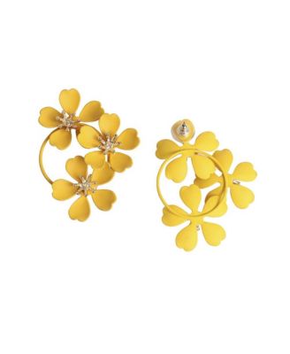 Floral-Circular Drop Earrings