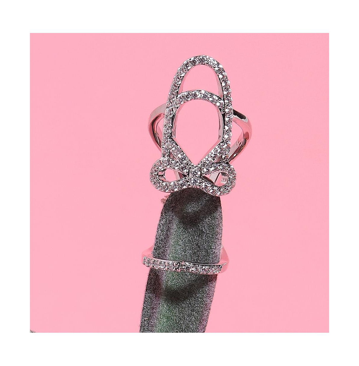 Sohi Party Nail Ring In Silver