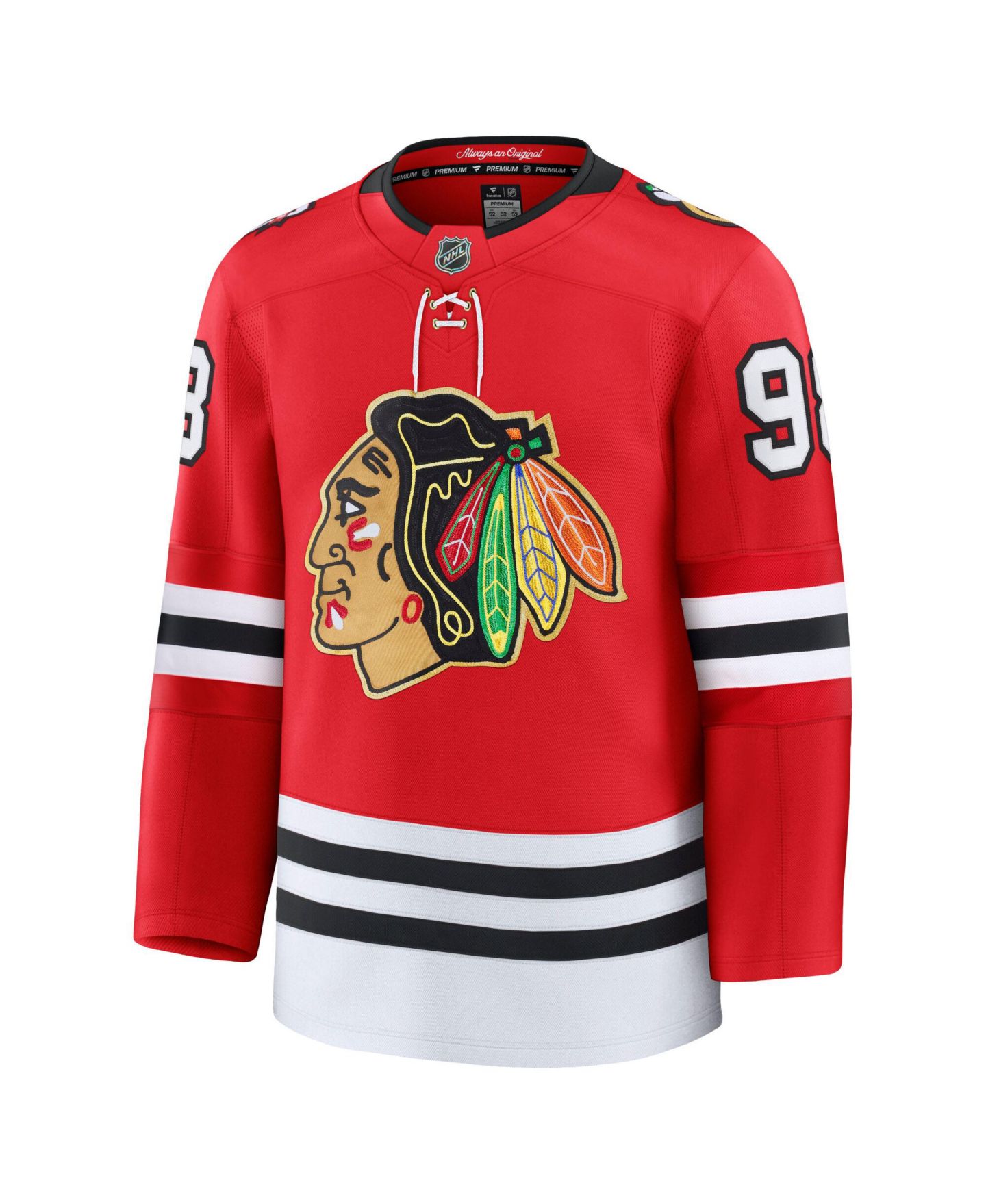 Мужской топ Fanatics Connor Bedard Red Chicago Blackhawks Centennial Premium Jersey — фото 2
