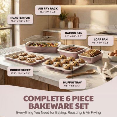 6-Piece Nonstick Stackable Nesting Bakeware Set