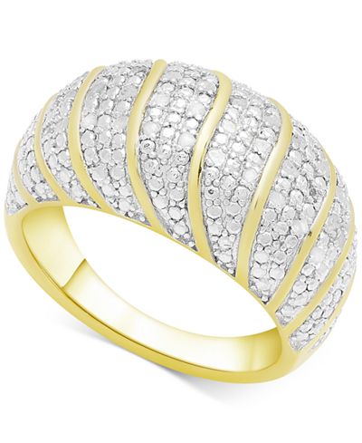 Victoria Townsend Diamond Dome Statement Ring (1/4 ct. t.w.) in 18k Gold-Plated Sterling Silver