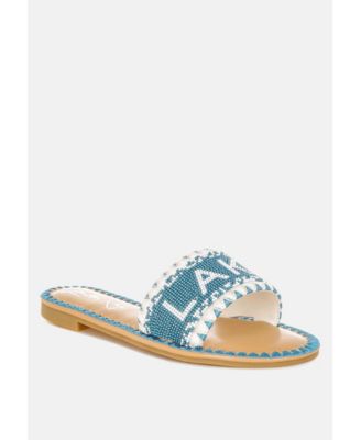 Womens Beaded Lake Como Flat Slip Ons