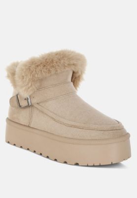 Womens Linka Pin Buckle Detail Snow Boots