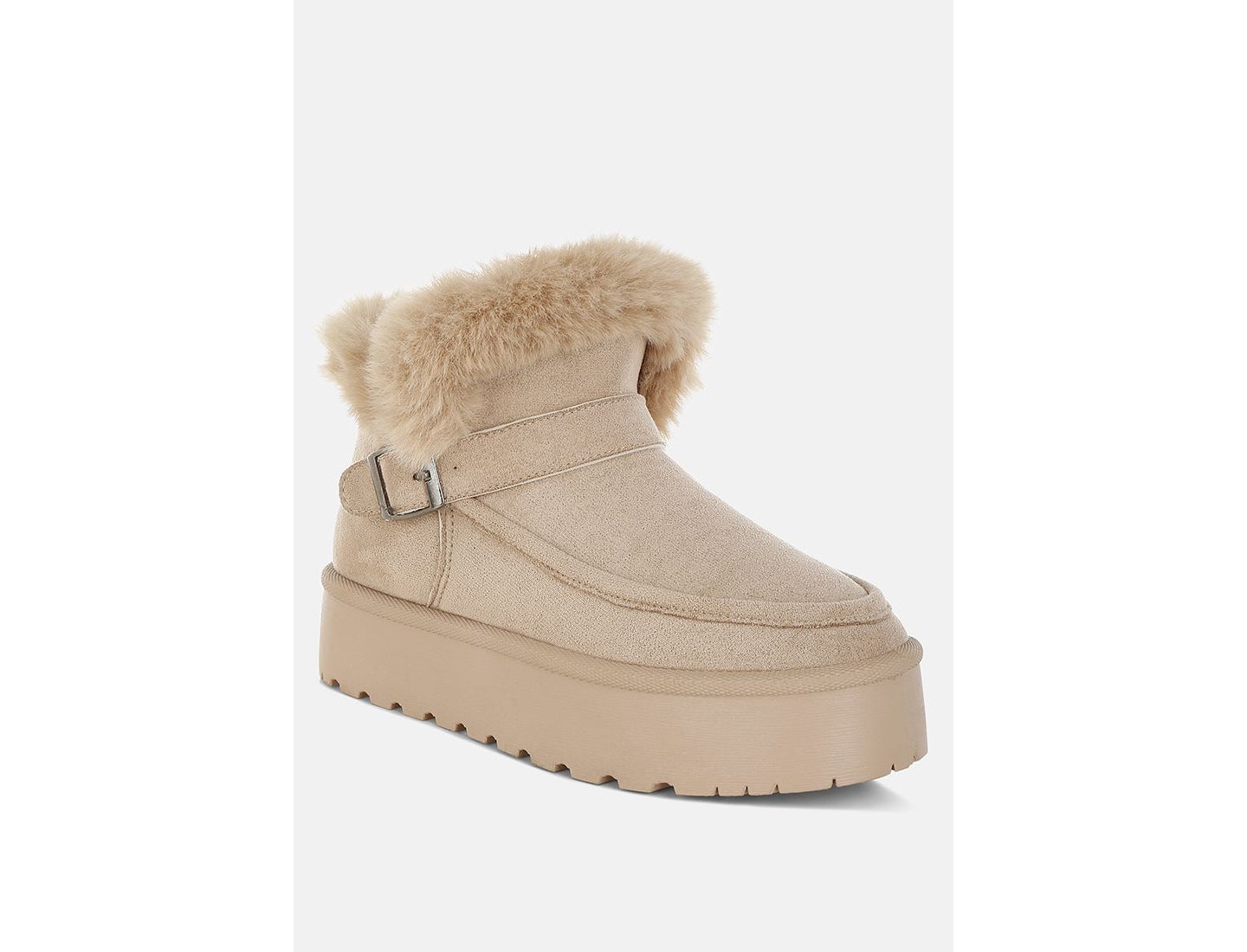 Женские ботинки London Rag Linka Pin Buckle Detail Snow Boots, цвет: Бежевый — фото 1