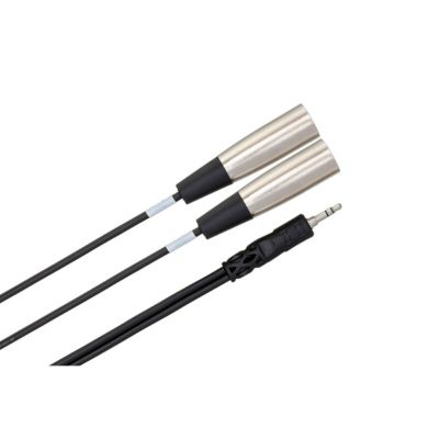 Hosa CYX-403M 3.5 mm TRS to Dual XLR3M Stereo Breakout Cable, 3 Meters Black