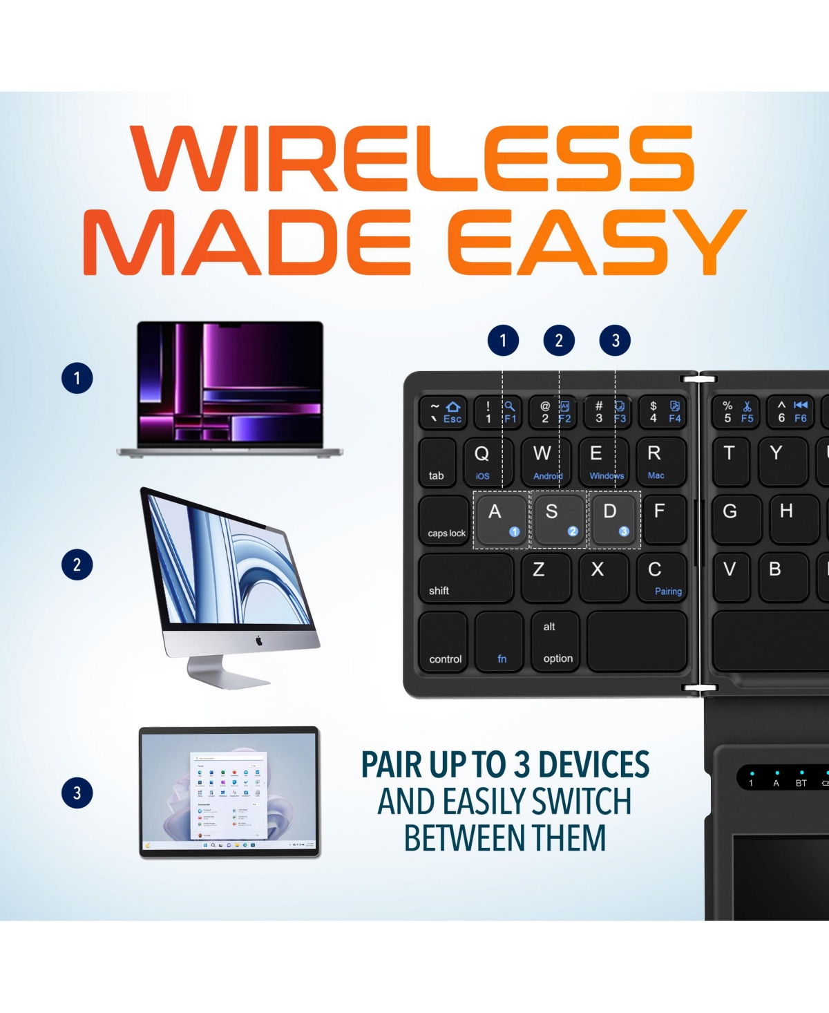 Delton F92 Wireless Keyboard with Large Touchpad (DKBF92)