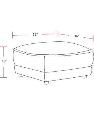 Utopia - Mega Ivory Ottoman with Casters