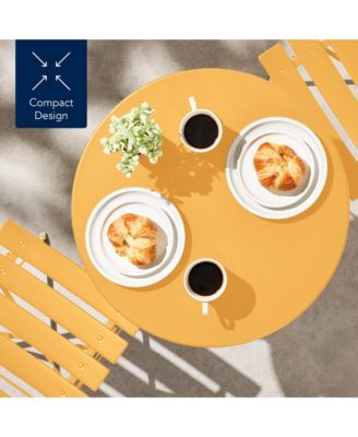 3-Piece Folding Patio Bistro Set with 2 Chairs and Table