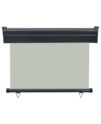 Balcony Side Awning Grey Steel 41.3 x 98.4 in Adjustable Armrests