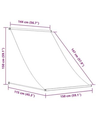 Retractable Awning Cream Polyester fabric with PA coating, Steel