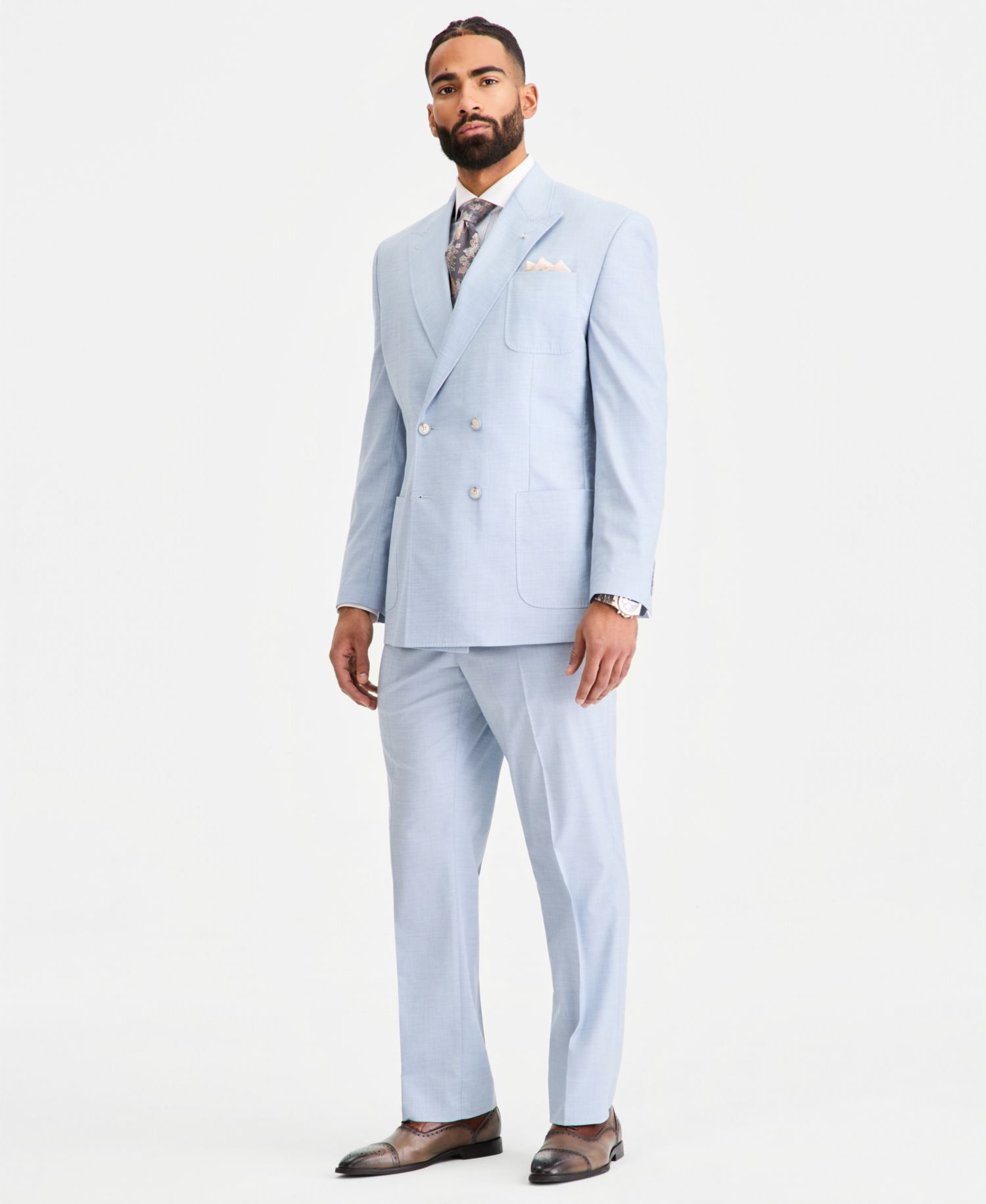 Men's Classic-Fit Double-Breasted Suit Separates
