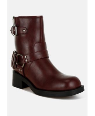 Womens Caribou Harness Detail Biker Boots