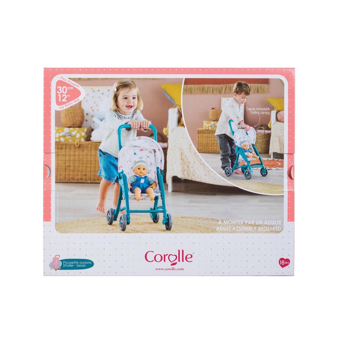 Детская игрушка Corolle Toddler's First Doll Stroller, Fits Baby Dolls up to 12", Ages 18 Months+, цвет: Бирюзовый / Аквамариновый — фото 5