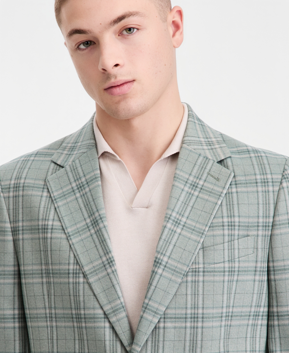 Nautica Men's Modern-Fit Plaid Blazer