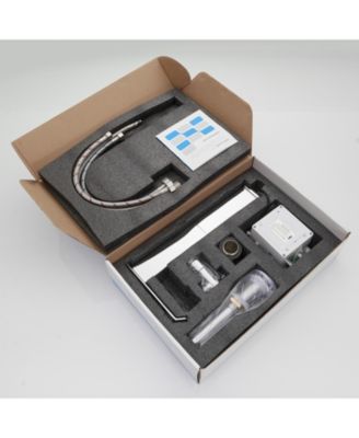 Automatic Sensor Touchless Vessel Sink Faucet Polished Chrome Single Hole Bathroom Faucet with Pop Up Drain