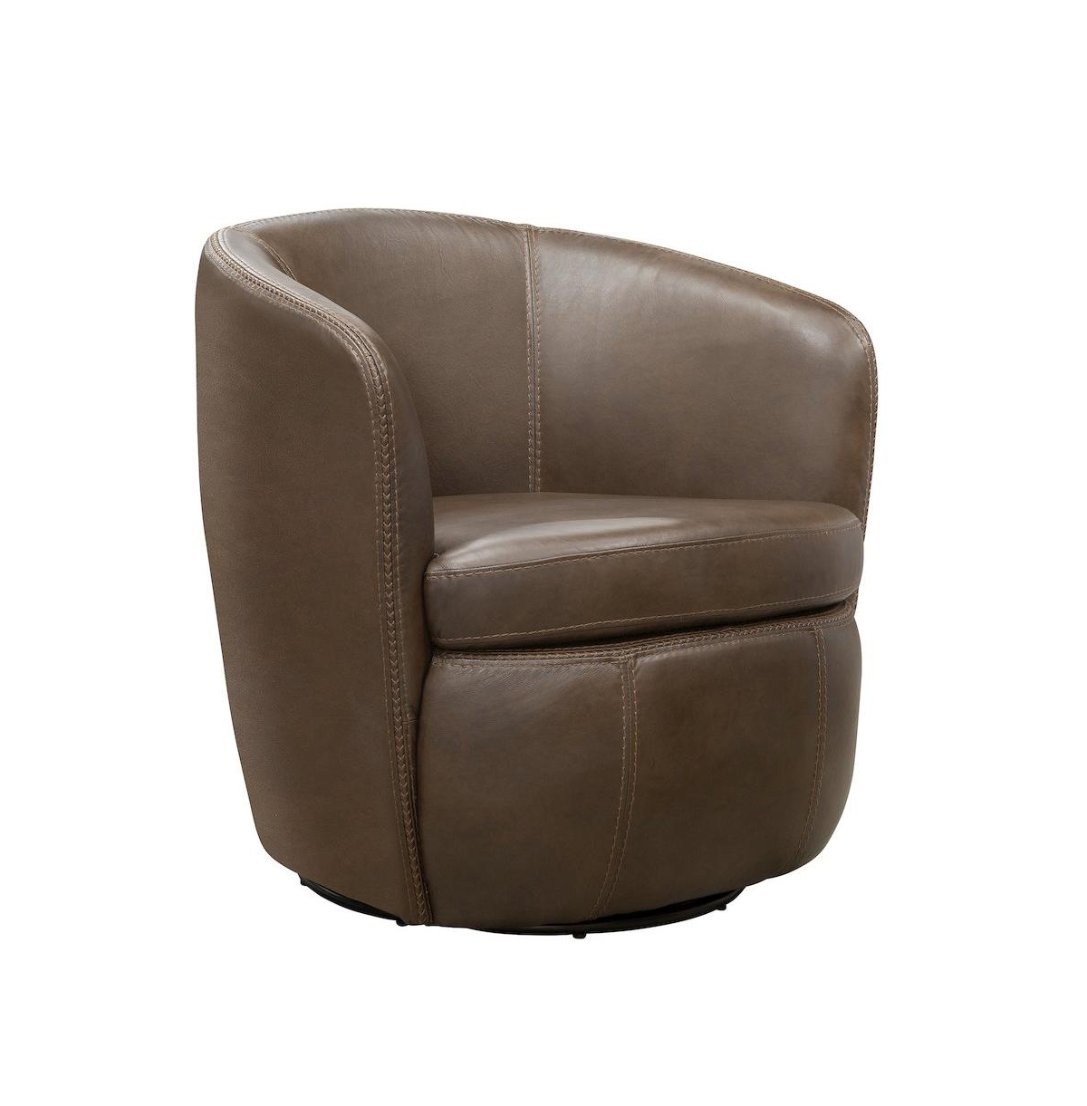 Parker Living Vintage Brown 100% Italian Leather Swivel Club Chair Two Pack