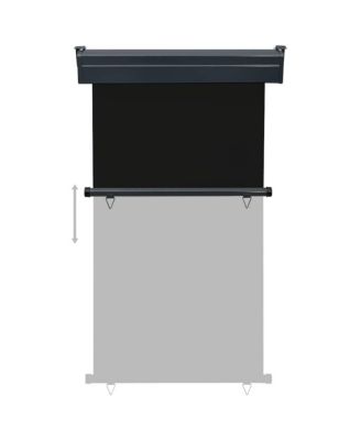 Balcony Side Awning Black Steel, Aluminum, Polyester 41.3 x 98.4 in