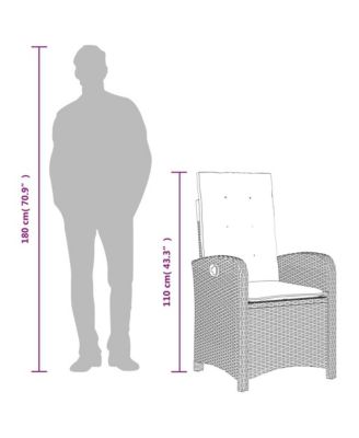 Reclining Garden Chair Black PE Rattan Standard