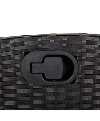 Reclining Garden Chair Set of 2 Black