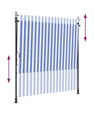 Outdoor Roller Blind Blue and White