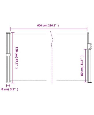 Retractable Side Awning Anthracite Polyester with PU coating