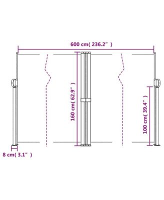Retractable Side Awning Anthracite 100% polyester with PU coating