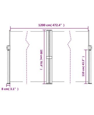 Retractable Side Awning Anthracite 70.9"x472.4"