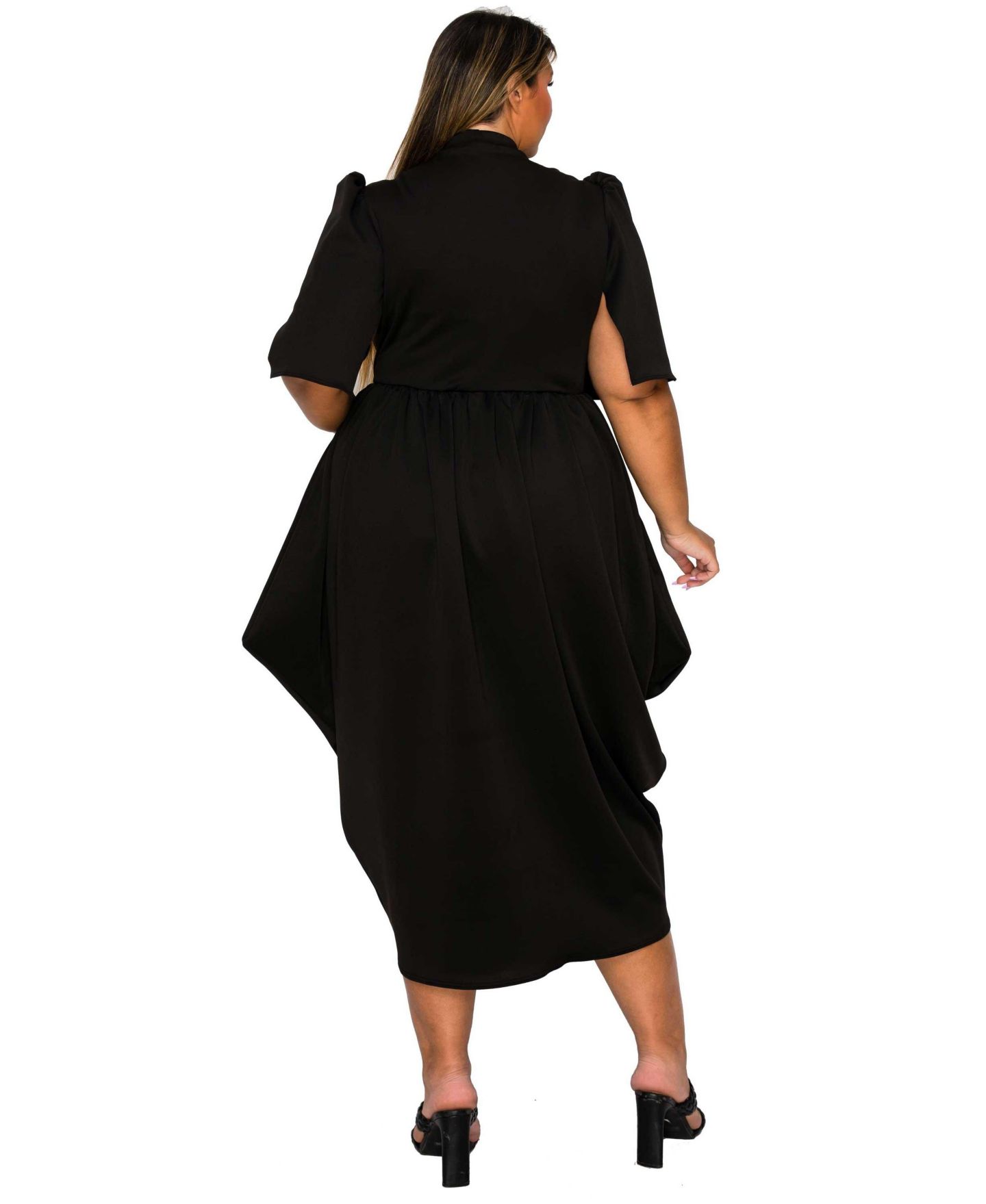 Женское платье L I V D Plus Size Aesira Tulip Hem Pocket, цвет: Чёрный — фото 3