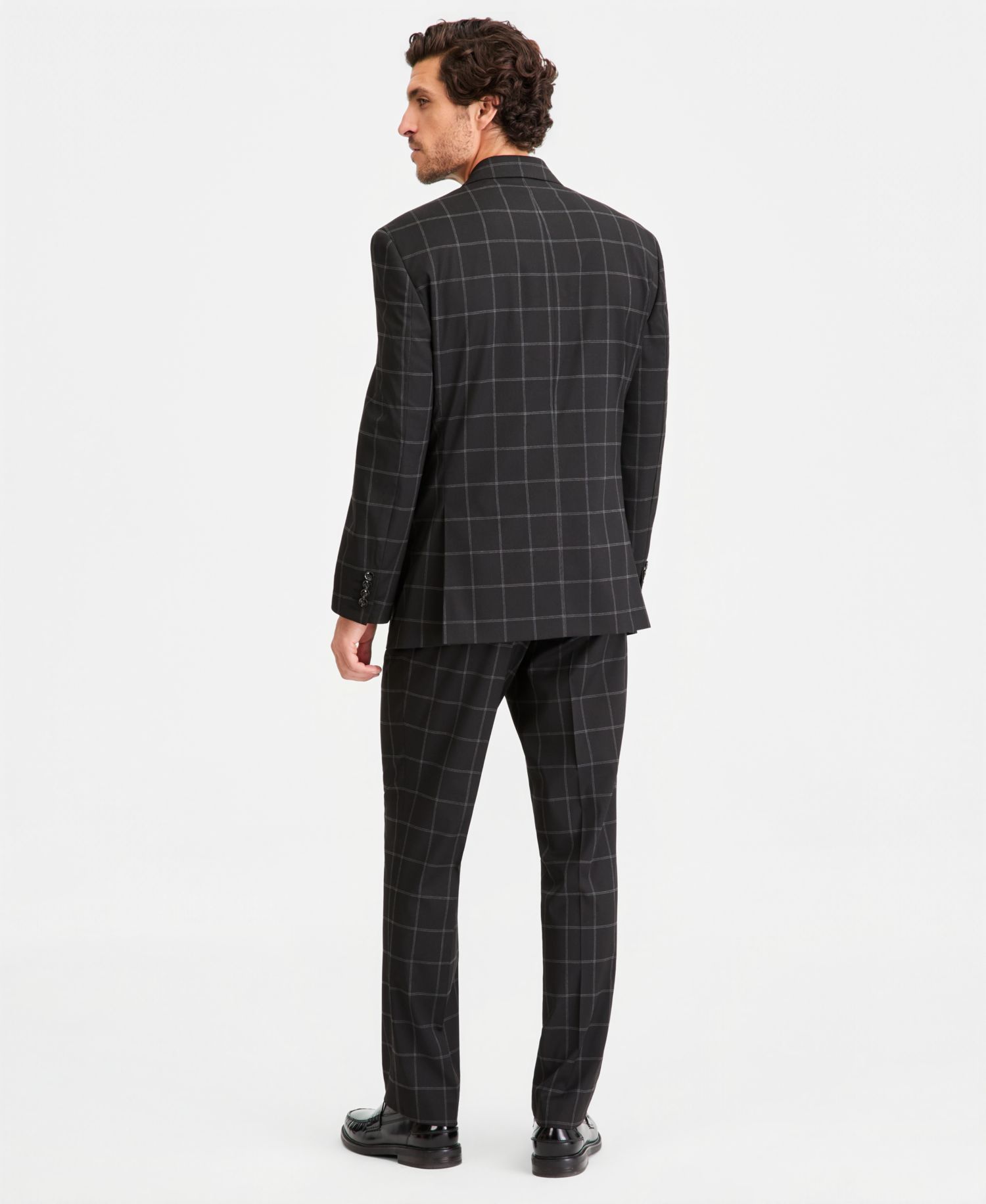 Men's Classic-Fit Windowpane Suit Separates Pants