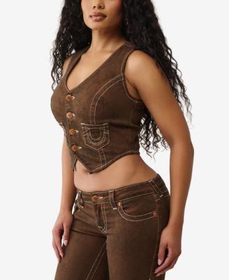 Women's Denim Scoop Neck Vest