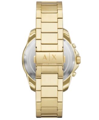 Armani Exchange Men's Chronograph Gold-Tone Stainless Steel Watch, 44mm