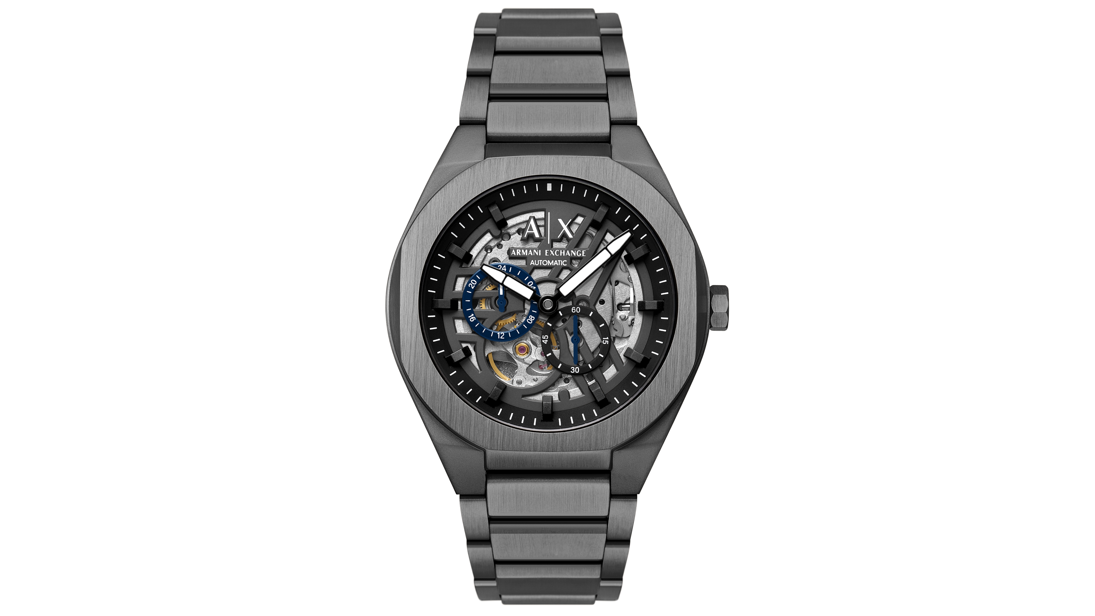 Armani Exchange Men's Sync Automatic Gunmetal Stainless Steel Watch, 44mm