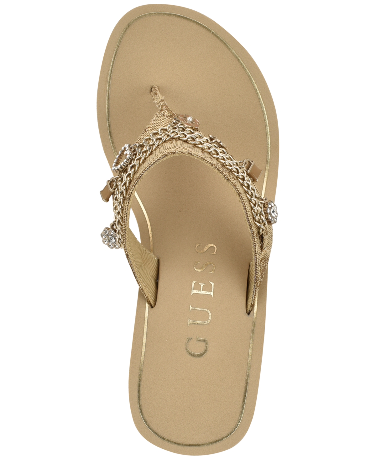 Guess Women's Sutton Charms Eva Thong Wedge Sandals