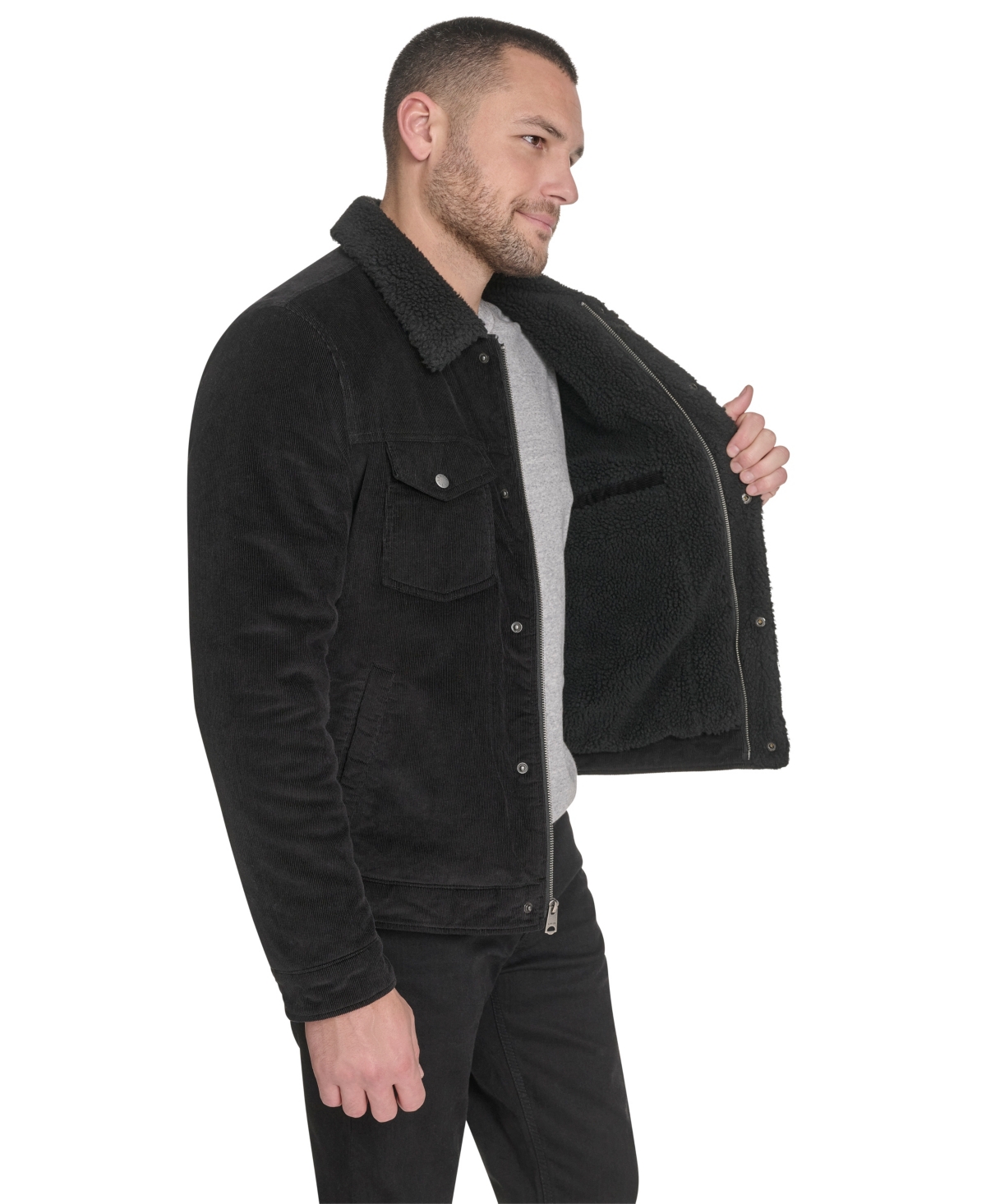 Levi's Men's Corduroy Trucker with Sherpa Collar Jacket