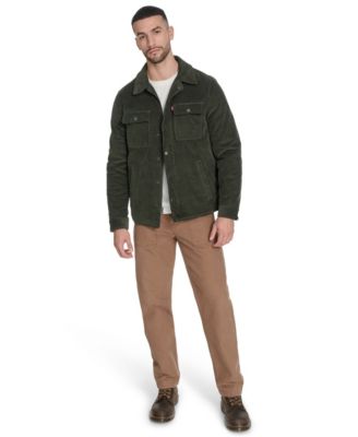 Men's Corduroy Plaid Lining Shirt Jacket