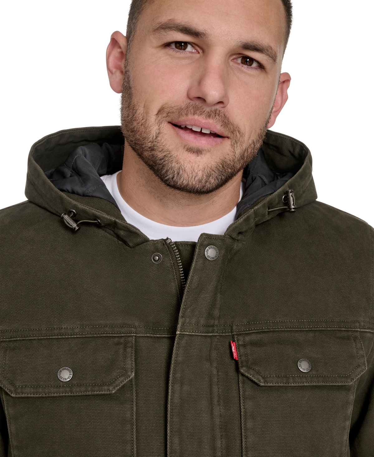 Levi's Men's Cotton Canvas Hood Jacket In Green