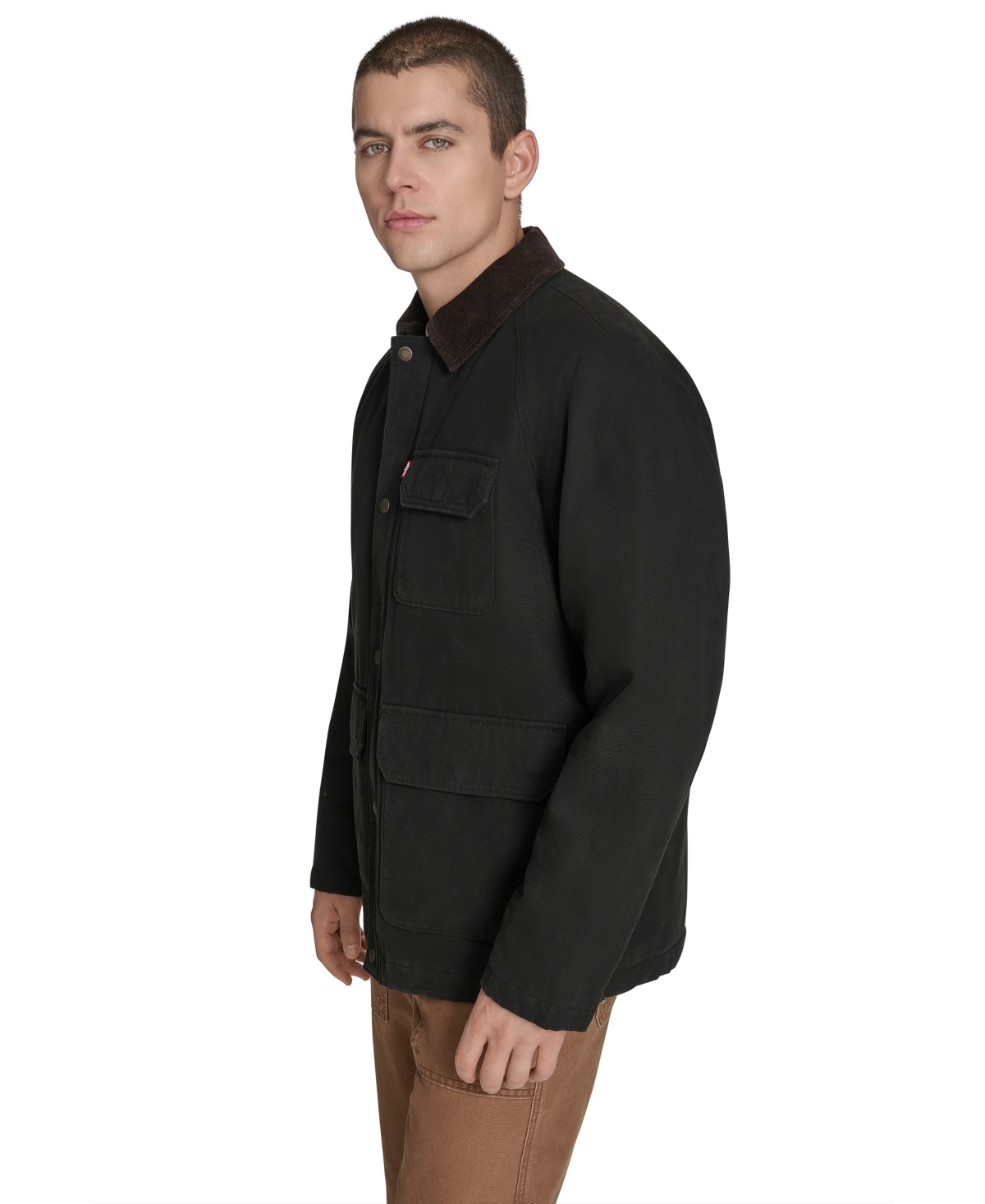 Levi's Men's Corduroy Collar Cotton Field Jacket In Black