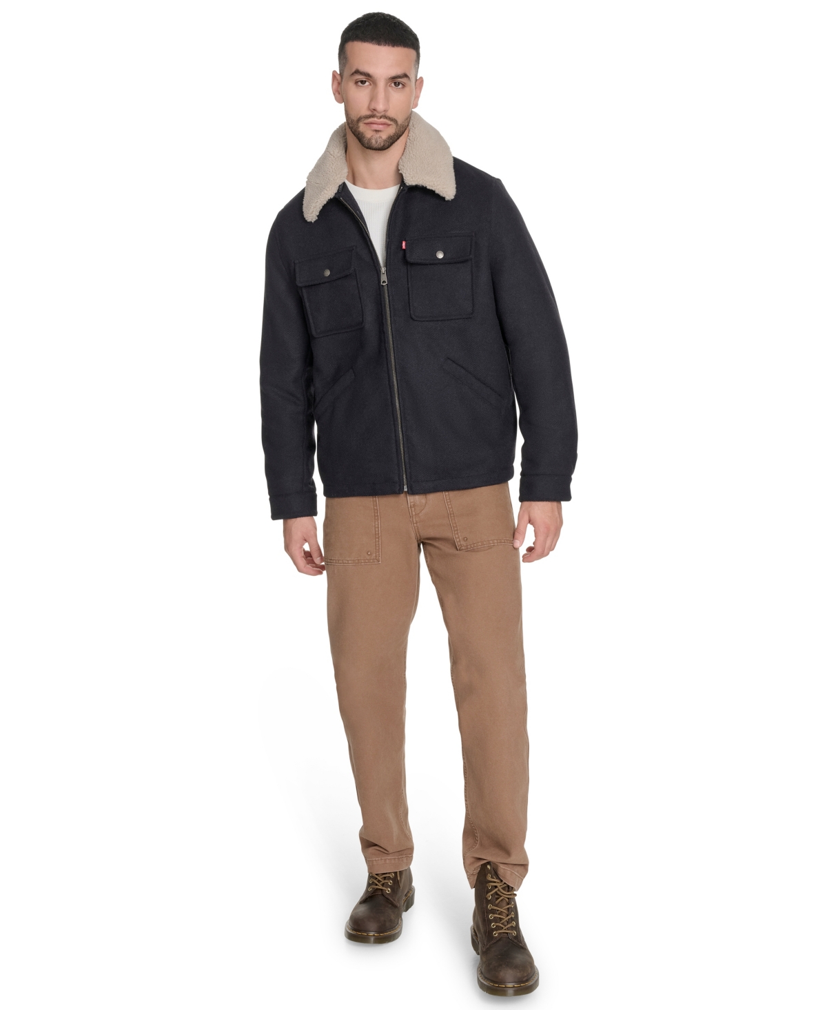 Levi's Men's Wool Blend Depot Sherpa Collar Jacket In Multi