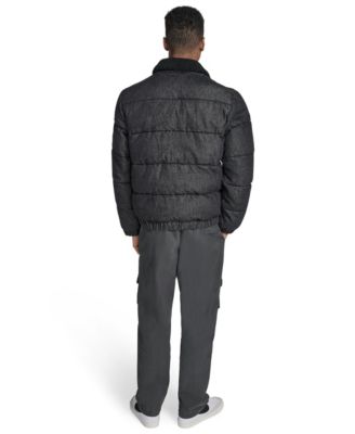 Men's Denim Quilted Sherpa Collar Jacket