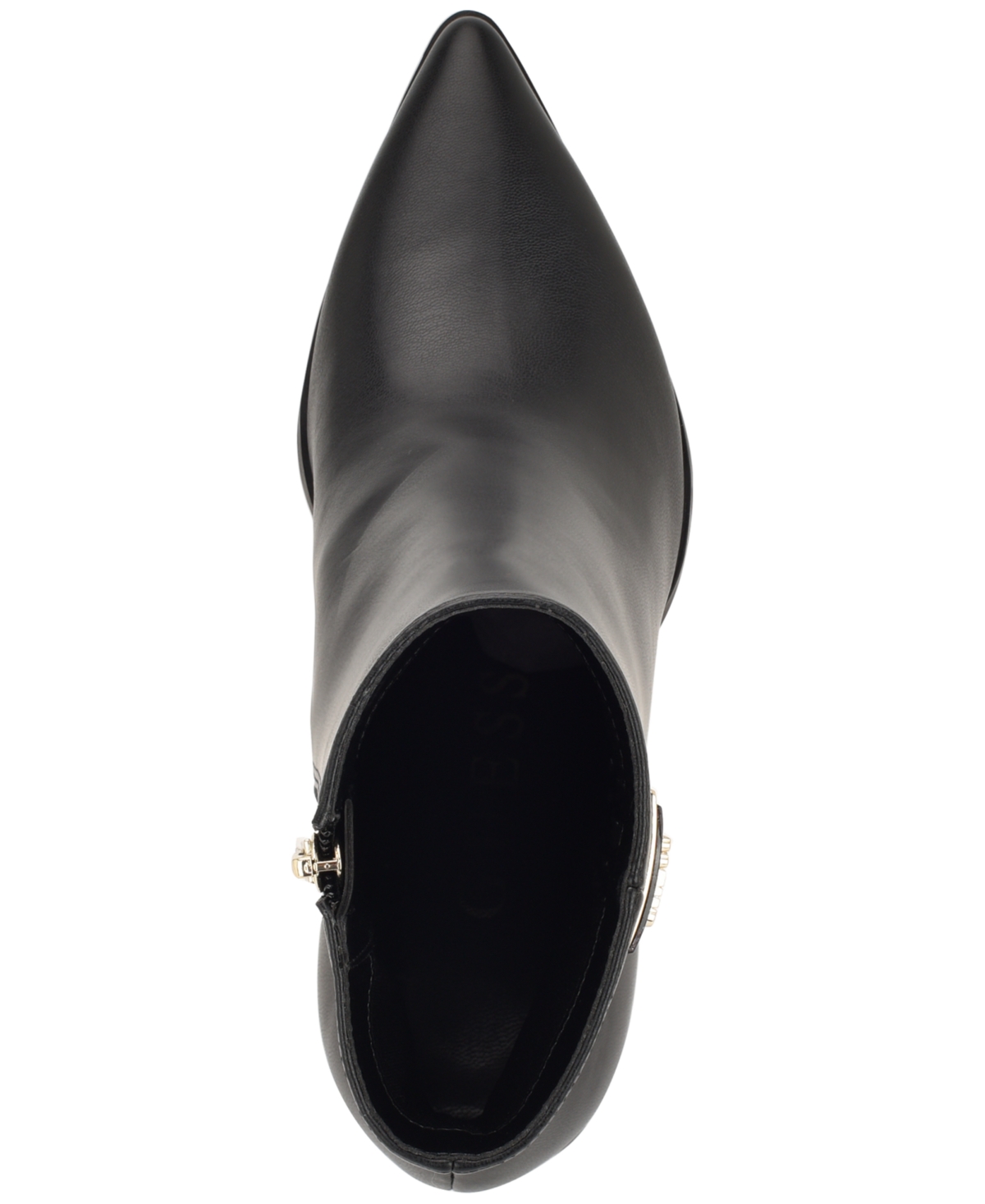 Guess Womens Lusera Flared Block Heel Dress Booties In Black