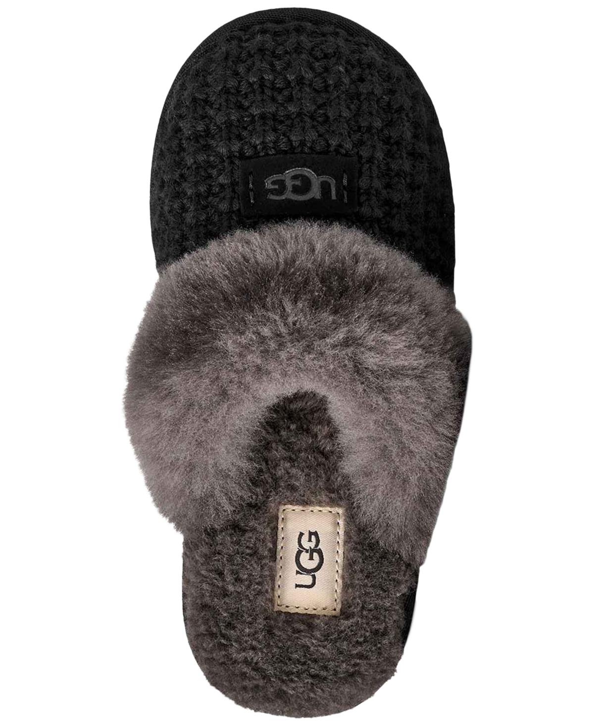 Ugg Baby Girls Cozy Ii Knit Round Toe Slippers In Black