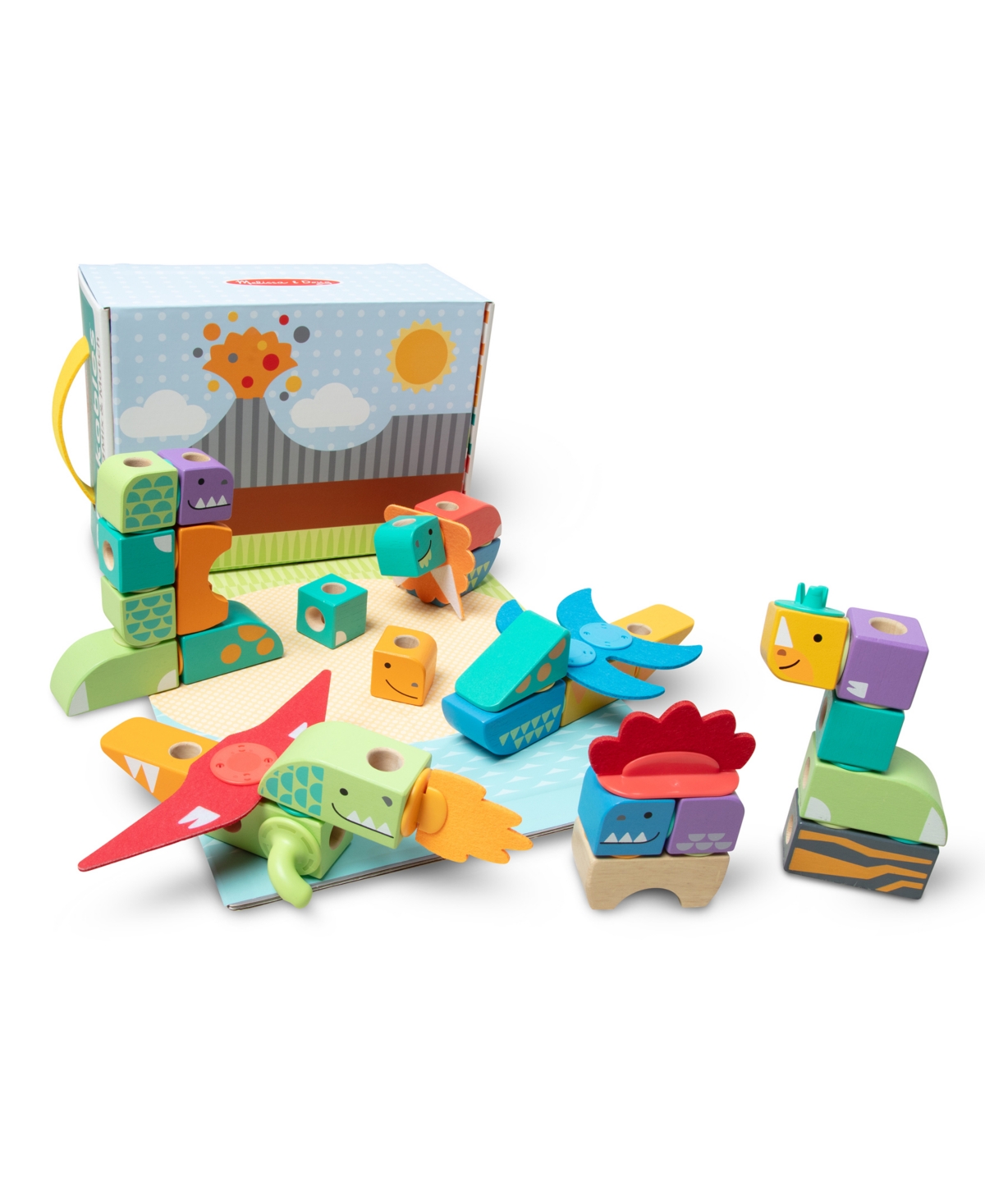 Melissa & Doug Dinosaur Blockables Play Set Toy In Multi