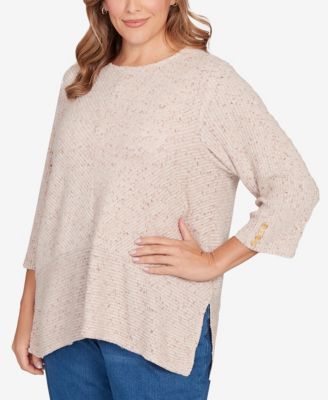 Plus Size Speckled Heather Rib Knit Top