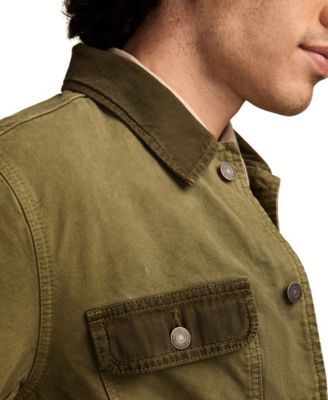 Men's Jungle Green Long Sleeve Spread Collar Jacket