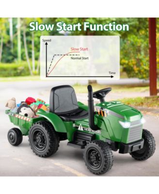 2-in-1 Kids Ride On Tractor 12V Battery Powered Toy Car w/ Remote Control Grayish