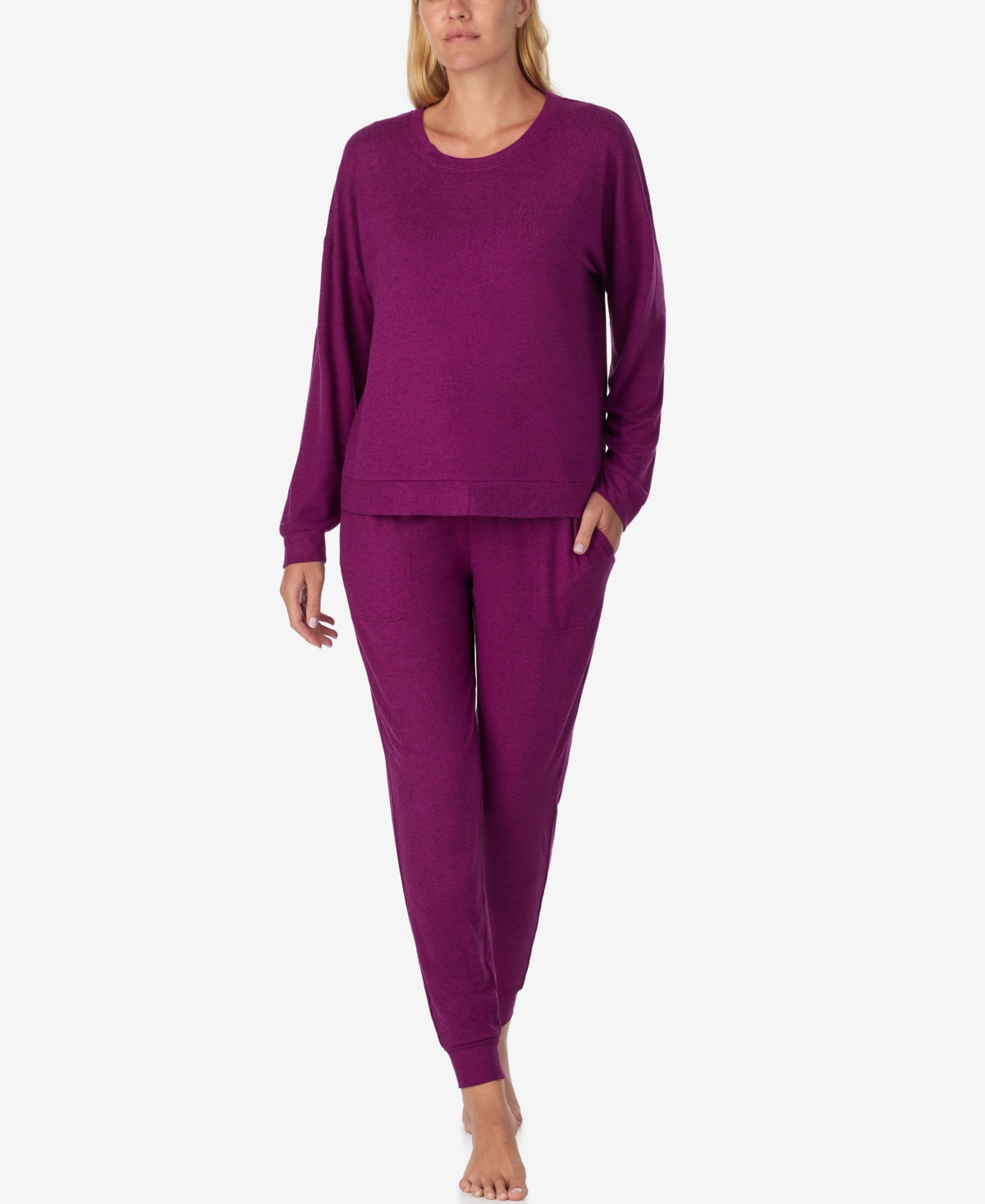 Sanctuary Women's 2-piece Long Sleeves Top And Joggers Pajama Set In Purple