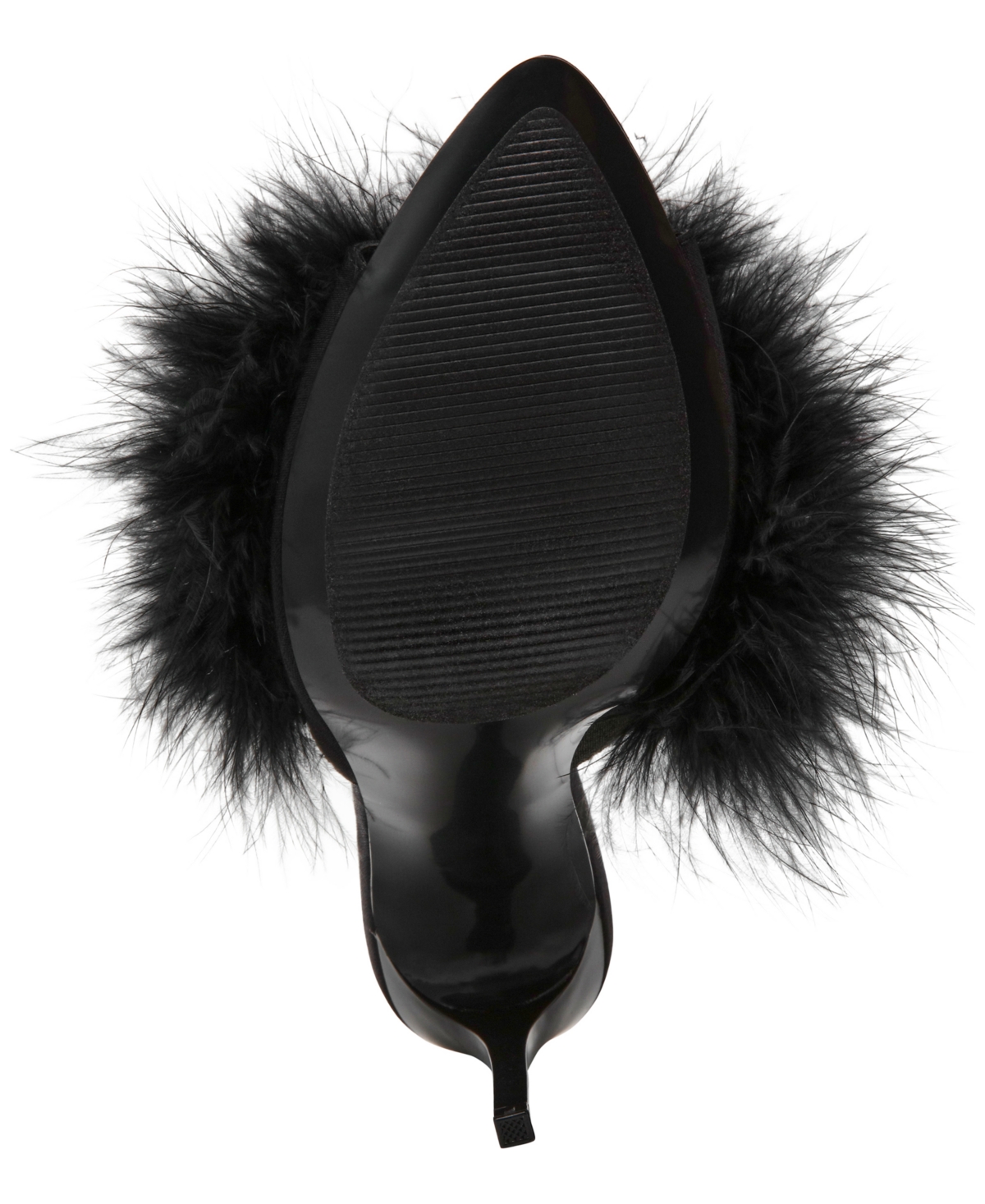 Steve Madden Women's Ashbey Feather Stiletto Dress Mules In Black
