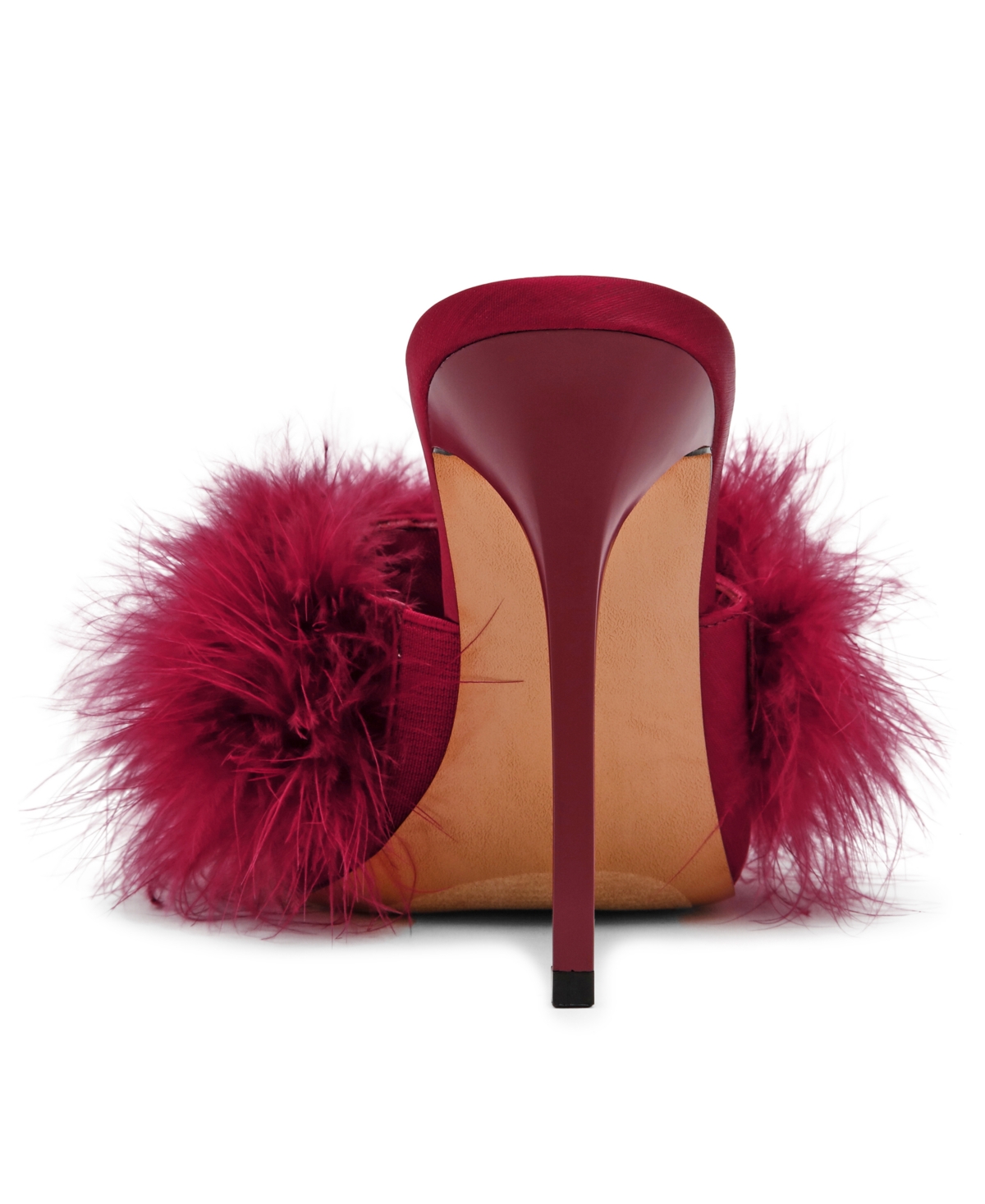Steve Madden Women's Ashbey Feather Stiletto Dress Mules In Red