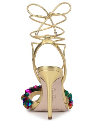 Women's Oveny Sequin Ankle Wrap Dress Sandals