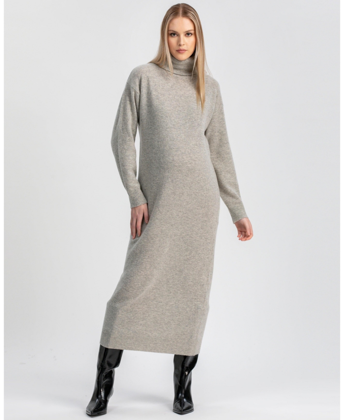 Pietro Brunelli Maternity Cozy Turtleneck Sweater Gressoney Maxi Dress